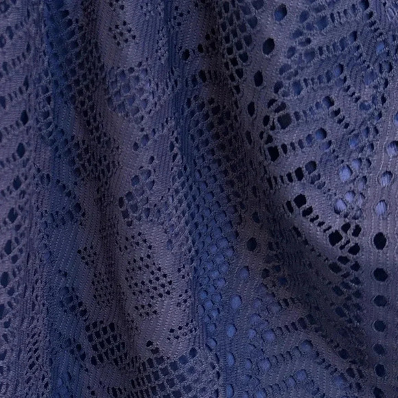 Becca Rebecca Virtue Navy Crochet Halter Top Swimsuit Tankini Size 0X 14/16 - Picture 4 of 10